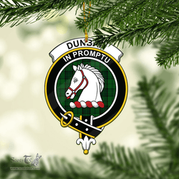 Scottish Dunbar Hunting Clan Tartan Mica Ornament Christmas Decoratio - 2-Sided  Scottish Plaid Tartan Plaid