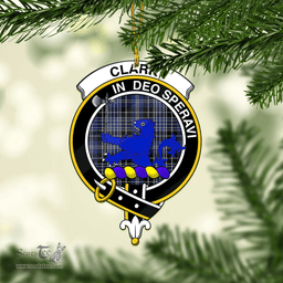 Scottish Clark Lion Clan Tartan Mica Ornament Christmas Decoratio - 2-Sided  Scottish Plaid Tartan Plaid