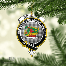 Scottish Douglas Grey Modern Clan Tartan Mica Ornament Christmas Decoratio - 2-Sided  Scottish Plaid Tartan Plaid