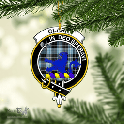 Scottish Clark Lion Ancient Clan Tartan Mica Ornament Christmas Decoratio - 2-Sided  Scottish Plaid Tartan Plaid