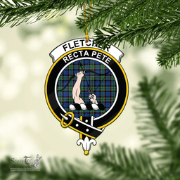 Scottish Fletcher Ancient Clan Tartan Mica Ornament Christmas Decoratio - 2-Sided  Scottish Plaid Tartan Plaid