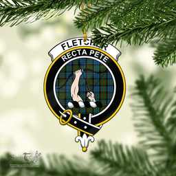 Scottish Fletcher Of Dunans Clan Tartan Mica Ornament Christmas Decoratio - 2-Sided  Scottish Plaid Tartan Plaid