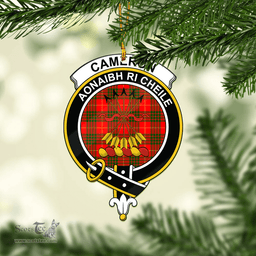 Scottish Cameron Modern Clan Tartan Mica Ornament Christmas Decoratio - 2-Sided  Scottish Plaid Tartan Plaid