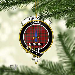 Scottish Dalziel Clan Tartan Mica Ornament Christmas Decoratio - 2-Sided  Scottish Plaid Tartan Plaid