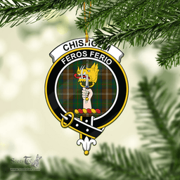Scottish Chisholm Hunting Clan Tartan Mica Ornament Christmas Decoratio - 2-Sided  Scottish Plaid Tartan Plaid