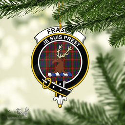 Scottish Fraser Of Lovat Clan Tartan Mica Ornament Christmas Decoratio - 2-Sided  Scottish Plaid Tartan Plaid