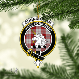 Scottish Cunningham Dress Clan Tartan Mica Ornament Christmas Decoratio - 2-Sided  Scottish Plaid Tartan Plaid