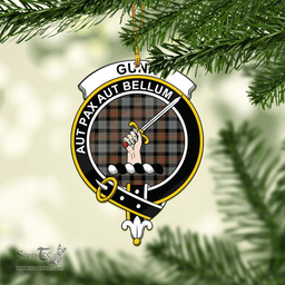 Scottish Gunn Weathered Clan Tartan Mica Ornament Christmas Decoratio - 2-Sided  Scottish Plaid Tartan Plaid