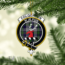 Scottish Colquhoun Dress Clan Tartan Mica Ornament Christmas Decoratio - 2-Sided  Scottish Plaid Tartan Plaid