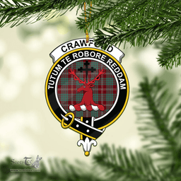 Scottish Crawford Modern Clan Tartan Mica Ornament Christmas Decoratio - 2-Sided  Scottish Plaid Tartan Plaid