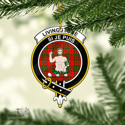 Scottish Livingston Modern Clan Tartan Mica Ornament Christmas Decoratio - 2-Sided  Scottish Plaid Tartan Plaid