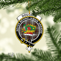 Scottish Douglas Ancient Dress Clan Tartan Mica Ornament Christmas Decoratio - 2-Sided  Scottish Plaid Tartan Plaid