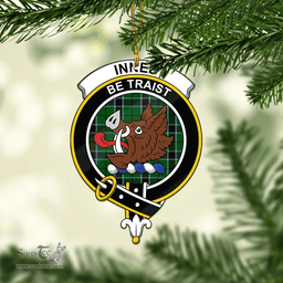 Scottish Innes Hunting Clan Tartan Mica Ornament Christmas Decoratio - 2-Sided  Scottish Plaid Tartan Plaid