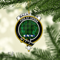 Scottish Macarthur Highland Clan Tartan Mica Ornament Christmas Decoratio - 2-Sided  Scottish Plaid Tartan Plaid