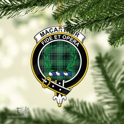 Scottish Macarthur Ancient Clan Tartan Mica Ornament Christmas Decoratio - 2-Sided  Scottish Plaid Tartan Plaid