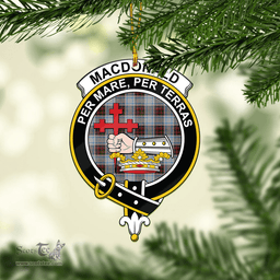 Scottish Macdonald Dress Ancient Clan Tartan Mica Ornament Christmas Decoratio - 2-Sided  Scottish Plaid Tartan Plaid
