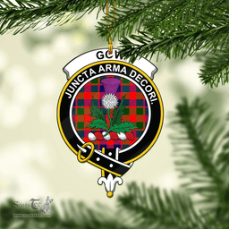 Scottish Gow Of Skeoch Clan Tartan Mica Ornament Christmas Decoratio - 2-Sided  Scottish Plaid Tartan Plaid