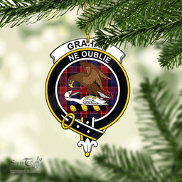 Scottish Graham Of Menteith Red Clan Tartan Mica Ornament Christmas Decoratio - 2-Sided  Scottish Plaid Tartan Plaid