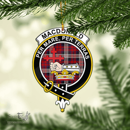 Scottish Macdonald Dress Irish Clan Tartan Mica Ornament Christmas Decoratio - 2-Sided  Scottish Plaid Tartan Plaid