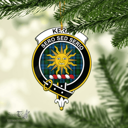 Scottish Kerr Hunting Clan Tartan Mica Ornament Christmas Decoratio - 2-Sided  Scottish Plaid Tartan Plaid
