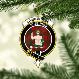 Scottish Livingston Clan Tartan Mica Ornament Christmas Decoratio - 2-Sided  Scottish Plaid Tartan Plaid