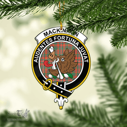 Scottish Mackinnon Ancient Clan Tartan Mica Ornament Christmas Decoratio - 2-Sided  Scottish Plaid Tartan Plaid