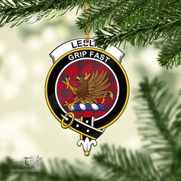Scottish Leslie Modern Clan Tartan Mica Ornament Christmas Decoratio - 2-Sided  Scottish Plaid Tartan Plaid