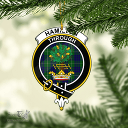 Scottish Hamilton Green Hunting Clan Tartan Mica Ornament Christmas Decoratio - 2-Sided  Scottish Plaid Tartan Plaid