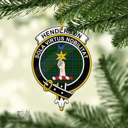 Scottish Henderson Modern Clan Tartan Mica Ornament Christmas Decoratio - 2-Sided  Scottish Plaid Tartan Plaid