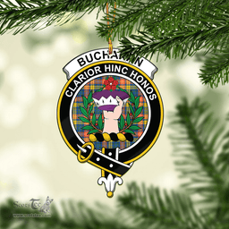 Scottish Buchanan Ancient Clan Tartan Mica Ornament Christmas Decoratio - 2-Sided  Scottish Plaid Tartan Plaid