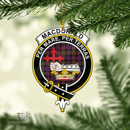 Scottish Macdonald Modern Clan Tartan Mica Ornament Christmas Decoratio - 2-Sided  Scottish Plaid Tartan Plaid