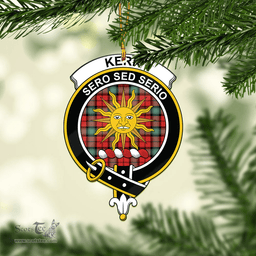 Scottish Kerr Ancient Clan Tartan Mica Ornament Christmas Decoratio - 2-Sided  Scottish Plaid Tartan Plaid