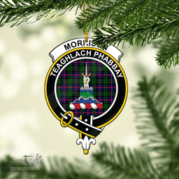 Scottish Morrison Modern Clan Tartan Mica Ornament Christmas Decoratio - 2-Sided  Scottish Plaid Tartan Plaid
