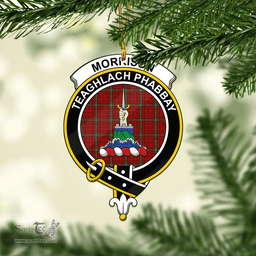 Scottish Morrison Ancient Clan Tartan Mica Ornament Christmas Decoratio - 2-Sided  Scottish Plaid Tartan Plaid