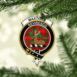 Scottish Maxwell Modern Clan Tartan Mica Ornament Christmas Decoratio - 2-Sided  Scottish Plaid Tartan Plaid