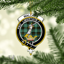 Scottish Wallace Hunting Ancient Clan Tartan Mica Ornament Christmas Decoratio - 2-Sided  Scottish Plaid Tartan Plaid