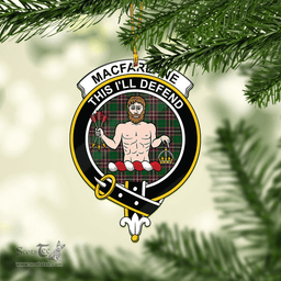 Scottish Macfarlane Hunting Clan Tartan Mica Ornament Christmas Decoratio - 2-Sided  Scottish Plaid Tartan Plaid