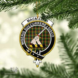 Scottish Macmillan Ancient Clan Tartan Mica Ornament Christmas Decoratio - 2-Sided  Scottish Plaid Tartan Plaid