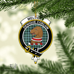 Scottish Melville Ancient Clan Tartan Mica Ornament Christmas Decoratio - 2-Sided  Scottish Plaid Tartan Plaid