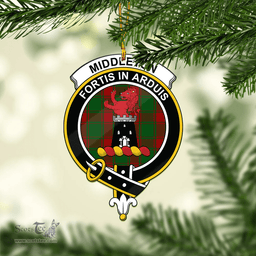 Scottish Middleton Clan Tartan Mica Ornament Christmas Decoratio - 2-Sided  Scottish Plaid Tartan Plaid