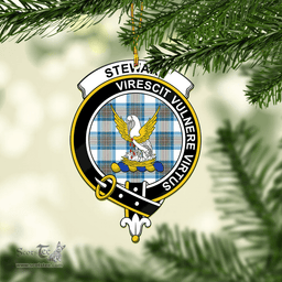 Scottish Stewart Muted Blue Clan Tartan Mica Ornament Christmas Decoratio - 2-Sided  Scottish Plaid Tartan Plaid