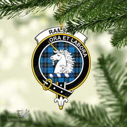 Scottish Ramsay Blue Ancient Clan Tartan Mica Ornament Christmas Decoratio - 2-Sided  Scottish Plaid Tartan Plaid