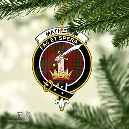 Scottish Matheson Dress Clan Tartan Mica Ornament Christmas Decoratio - 2-Sided  Scottish Plaid Tartan Plaid