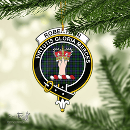 Scottish Robertson Hunting Clan Tartan Mica Ornament Christmas Decoratio - 2-Sided  Scottish Plaid Tartan Plaid