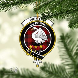 Scottish Wemyss Clan Tartan Mica Ornament Christmas Decoratio - 2-Sided  Scottish Plaid Tartan Plaid