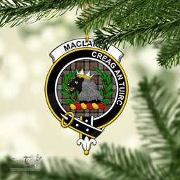 Scottish Maclaren Weathered Clan Tartan Mica Ornament Christmas Decoratio - 2-Sided  Scottish Plaid Tartan Plaid