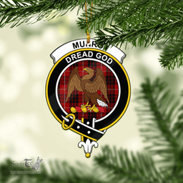 Scottish Munro Black And Red Clan Tartan Mica Ornament Christmas Decoratio - 2-Sided  Scottish Plaid Tartan Plaid