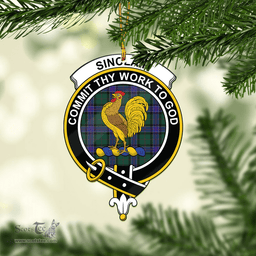 Scottish Sinclair Hunting Modern Clan Tartan Mica Ornament Christmas Decoratio - 2-Sided  Scottish Plaid Tartan Plaid