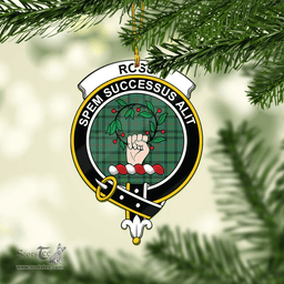 Scottish Ross Hunting Ancient Clan Tartan Mica Ornament Christmas Decoratio - 2-Sided  Scottish Plaid Tartan Plaid