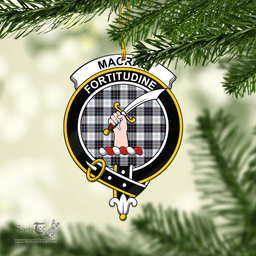 Scottish Macrae Dress Modern Clan Tartan Mica Ornament Christmas Decoratio - 2-Sided  Scottish Plaid Tartan Plaid